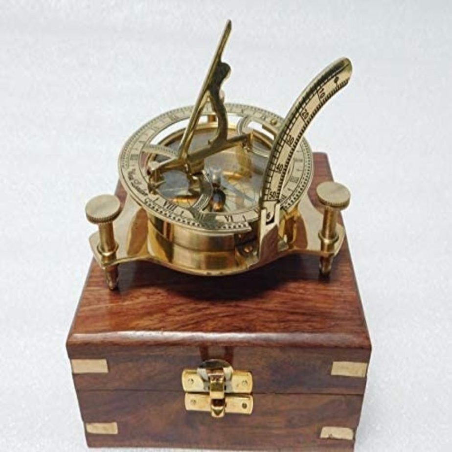 Vintage antique Sundial Nautical Compass