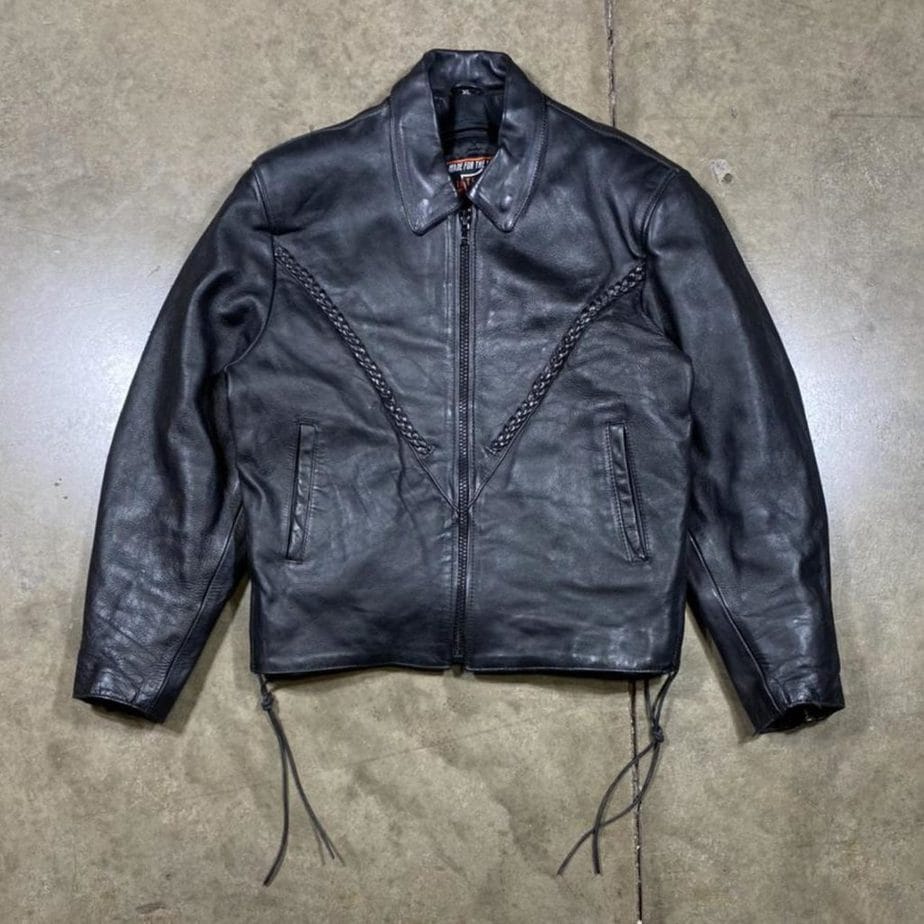 Vintage leather biker jacket
