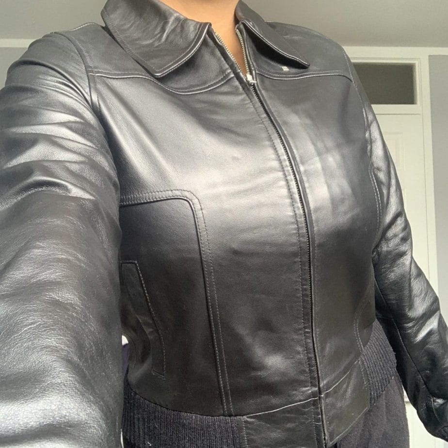 Women’s Vintage Black Leather Short Jacket