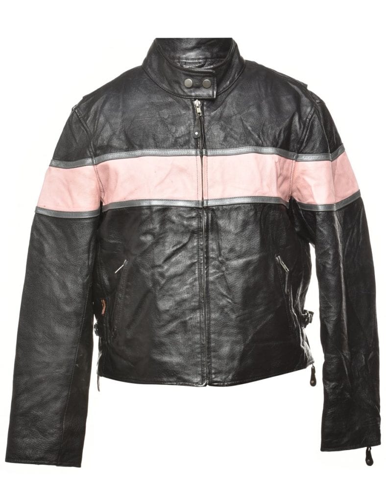 ZIP FRONT LEATHER RACING JACKET - XL