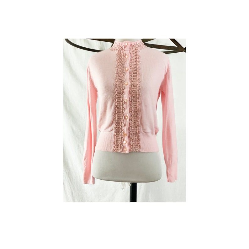 1950’s Pink Decorative Cardigan by Hygrade Knitting Mills