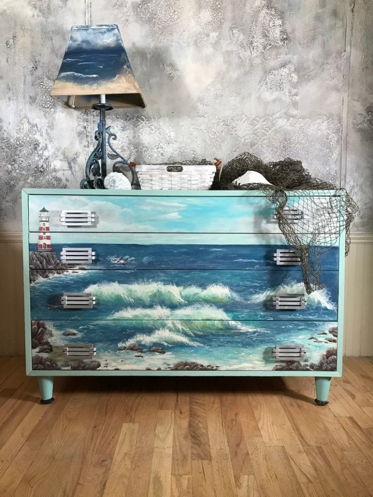 MCM hand-painted dresser
