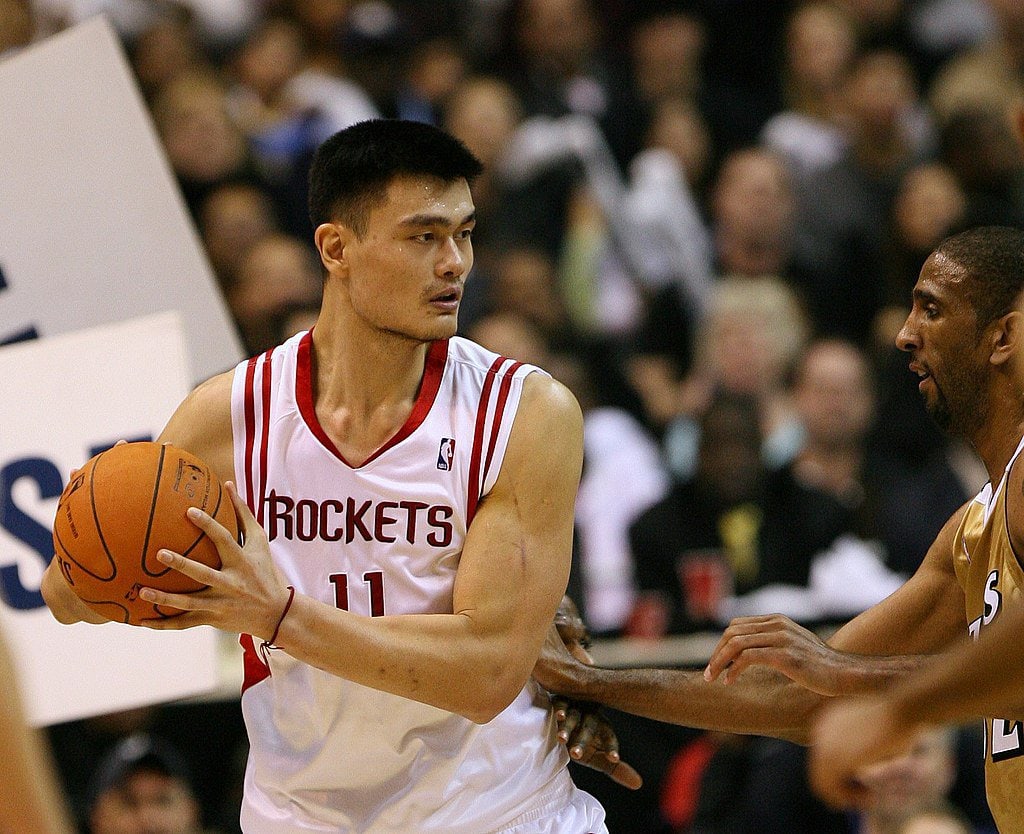 11 YAO MING Houston Rockets NBA Center White Throwback Jersey