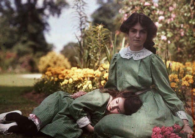 Two Girl Together in a Garden