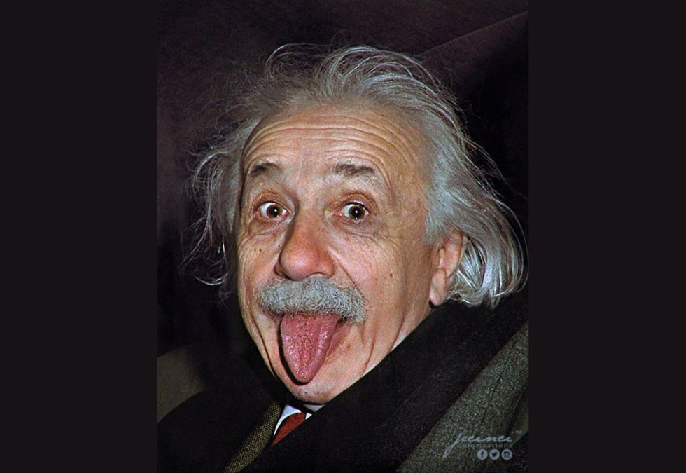Albert Einstein Sticking Out His Tongue