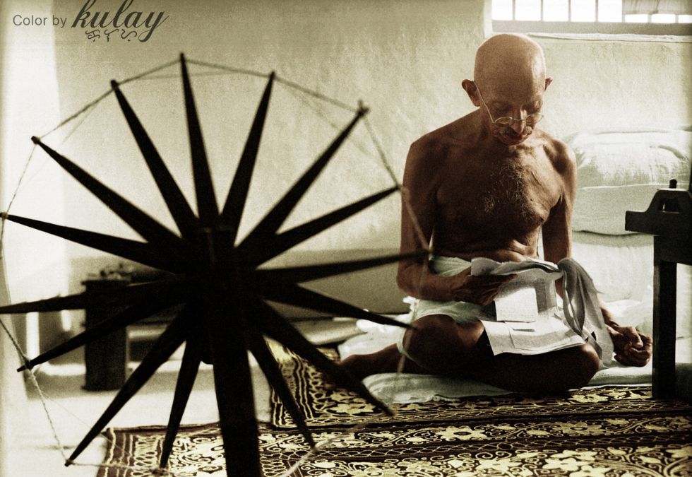 Mahatma Gandhi and the Spinning Wheel